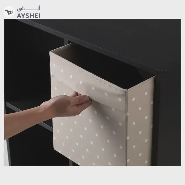 DRÖNA Storage Box - Beige with Dots, 33x38x33 cm