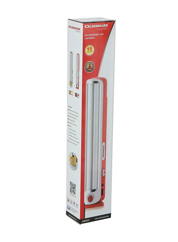 Olsenmark Rechargeable LED Emergency Lantern Orange/White 72x50x400mm