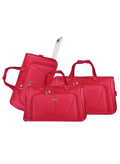 PARAJOHN 3-Piece Travel Luggage Duffel Bag Set Dark Red-0