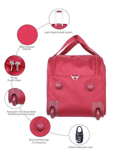 PARAJOHN 3-Piece Travel Luggage Duffel Bag Set Dark Red-3