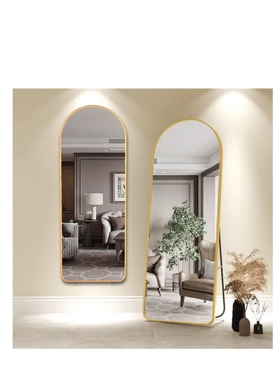 Y&D Full Length Mirror Arched Aluminum alloy Large Standing Dressing Mirror Hanging Leaning Against Wall Mounted Mirror with Stand for Bedroom Locker Room Living Room-7