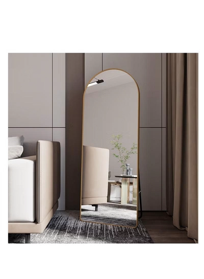 Y&D Full Length Mirror Arched Aluminum alloy Large Standing Dressing Mirror Hanging Leaning Against Wall Mounted Mirror with Stand for Bedroom Locker Room Living Room-2