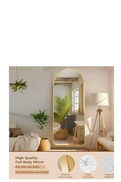 Y&D Full Length Mirror Arched Aluminum alloy Large Standing Dressing Mirror Hanging Leaning Against Wall Mounted Mirror with Stand for Bedroom Locker Room Living Room-4