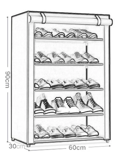 Eworld 5 Layer Stylish Shoe Organizer Rack for Entryway Hallway Storage Furniture -6