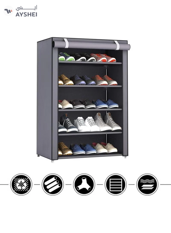 Eworld 5 Layer Stylish Shoe Organizer Rack for Entryway Hallway Storage Furniture