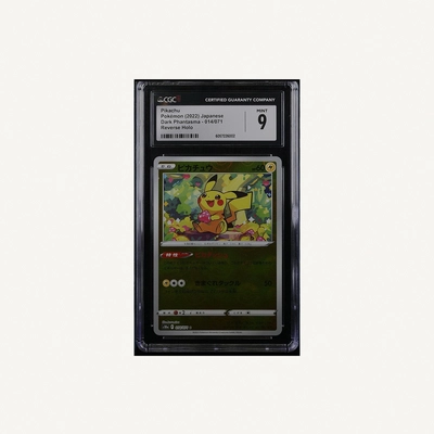 CGC Mint 9 card is the 2022 Japanese Pikachu Reverse Holo from the Dark Phantasma expansion.-0