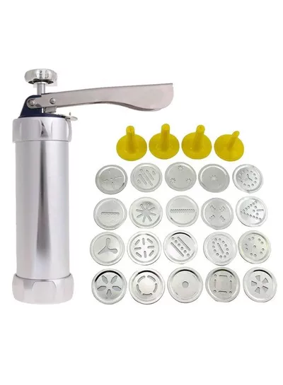 20 Shape Biscuit Maker Cookie Press, Durable Aluminum Cookie Press with Easy Manual Operation, Create Beautiful Homemade Cookies and Decorative Biscuits Quickly, Comfortable Handling and Easy Cleaning for Everyday Baking-4
