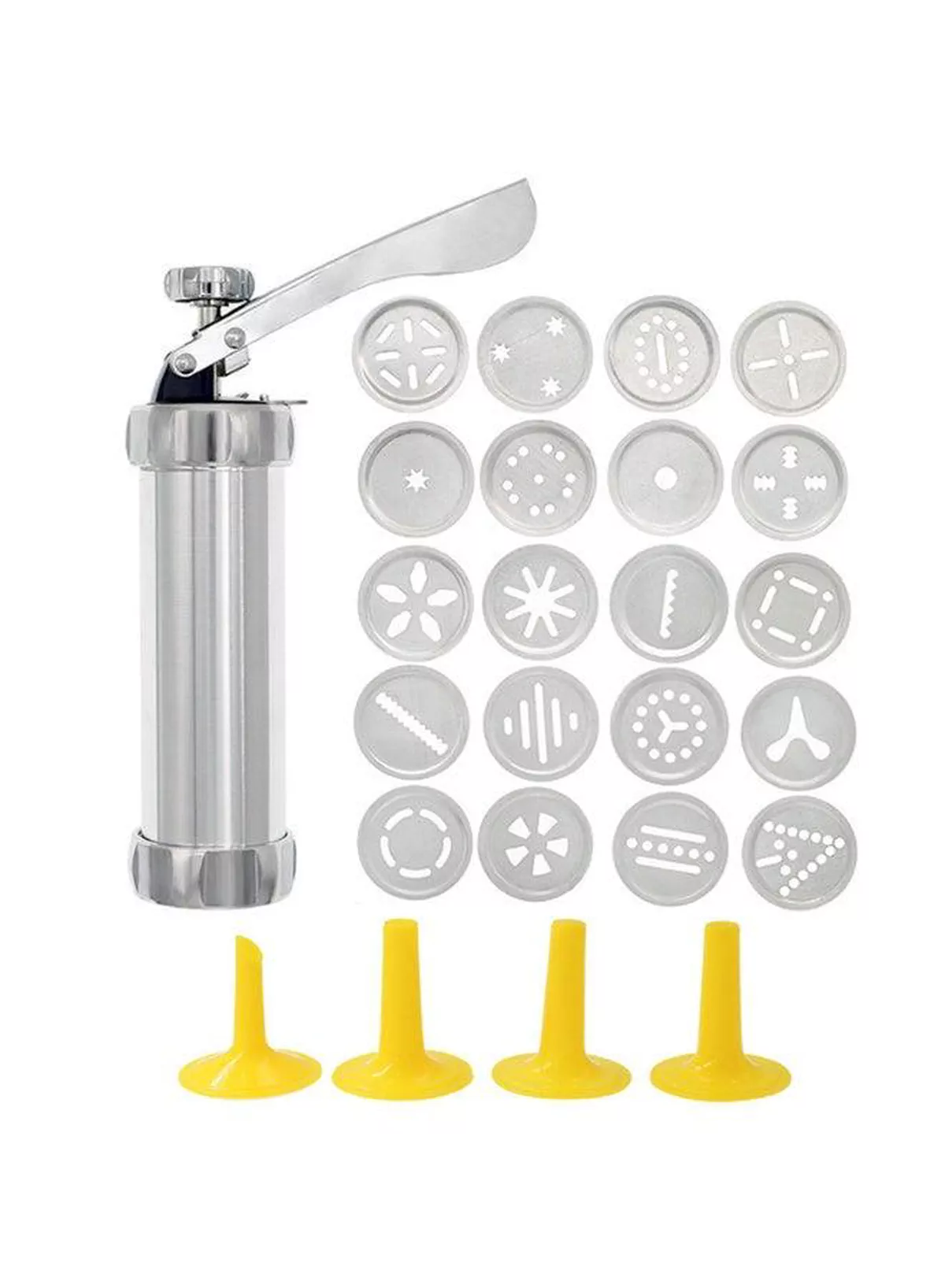20 Shape Biscuit Maker Cookie Press, Durable Aluminum Cookie Press with Easy Manual Operation, Create Beautiful Homemade Cookies and Decorative Biscuits Quickly, Comfortable Handling and Easy Cleaning for Everyday Baking