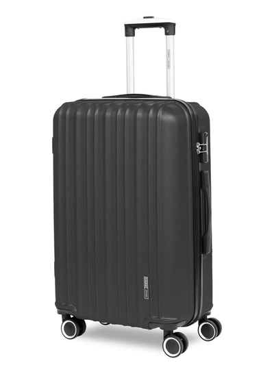 PARAJOHN Medium 24-Inch ABS Lightweight Hardshell Luggage Trolley | carrying 20kg 4-Wheel Spinner Suitcase Dark grey-0