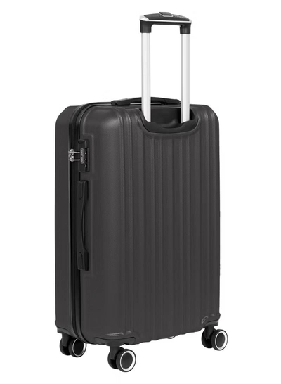 PARAJOHN Medium 24-Inch ABS Lightweight Hardshell Luggage Trolley | carrying 20kg 4-Wheel Spinner Suitcase Dark grey-1