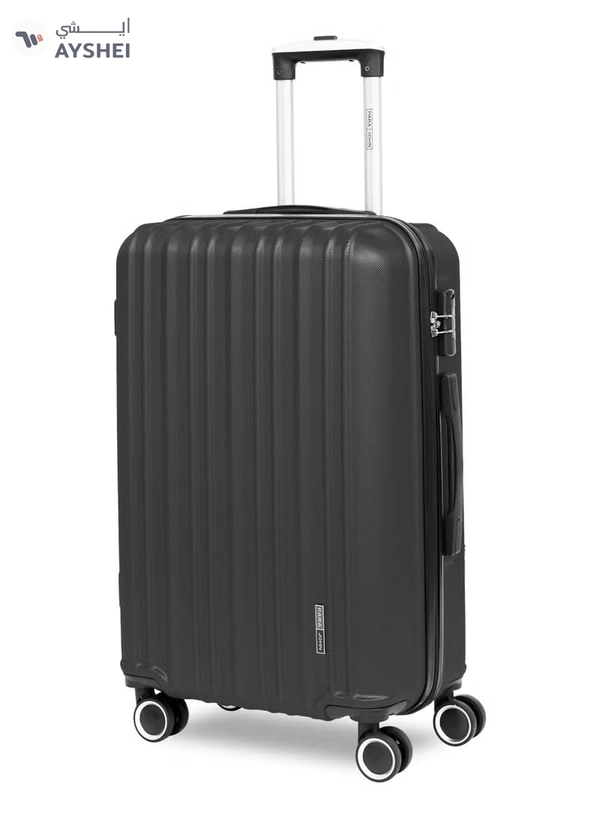 PARAJOHN Medium 24-Inch ABS Lightweight Hardshell Luggage Trolley | carrying 20kg 4-Wheel Spinner Suitcase Dark grey