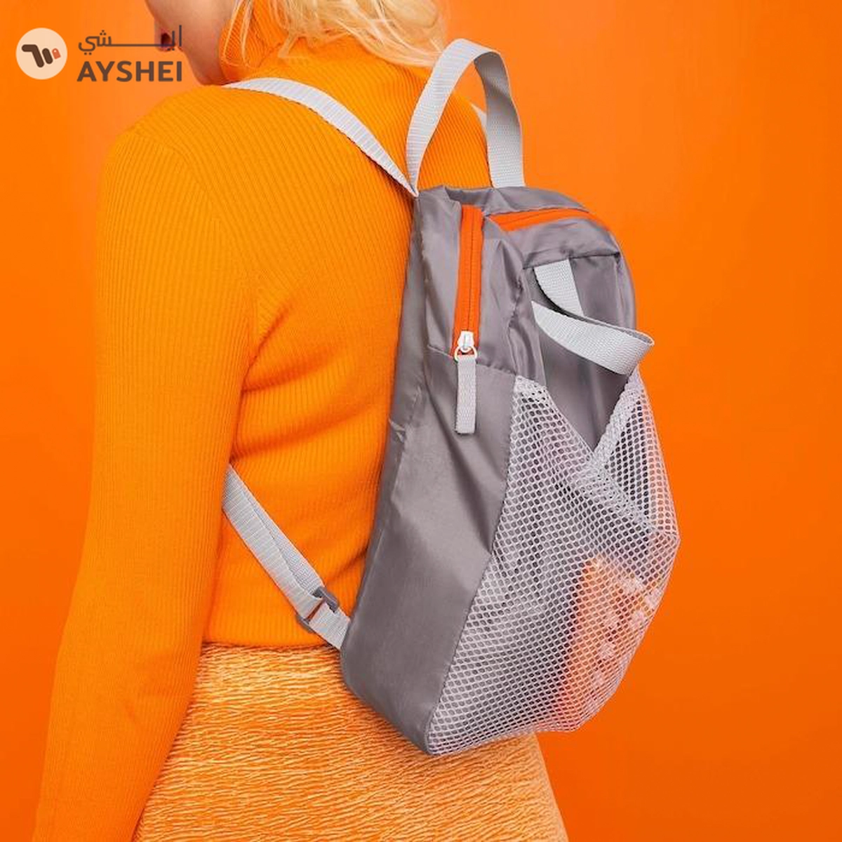 IKEA PIVRING Backpack, Light Grey, 24x8x34 cm/9 L -1-1