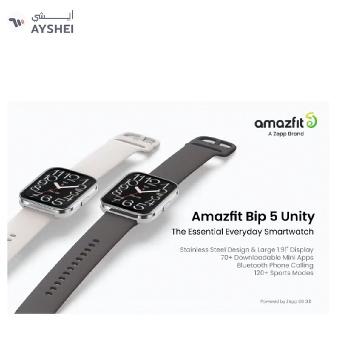 Amazfit 300 mAh Bip 5 Unity Smartwatch - Grey Grey-3-3