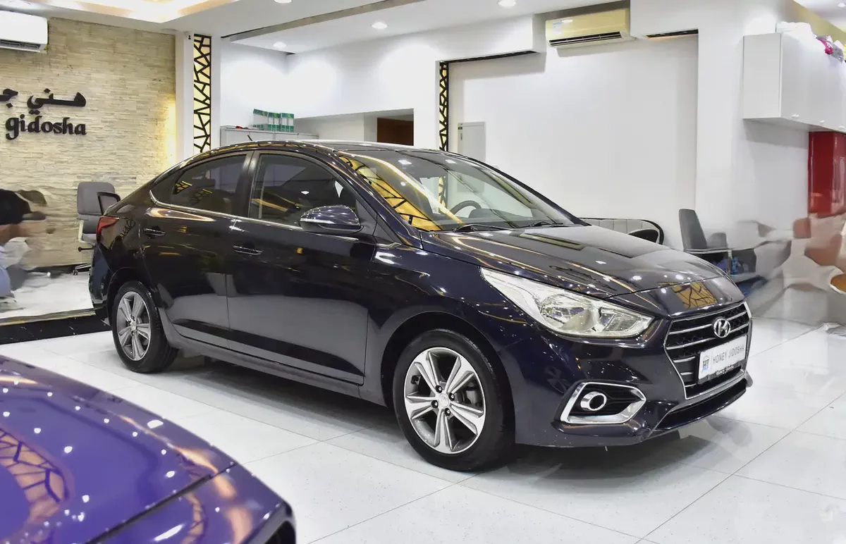 AED 593 EMi at 0% DP | Hyundai Accent 1.6L ( 2020 Model ) in Blue Color GCC Specs-2-2