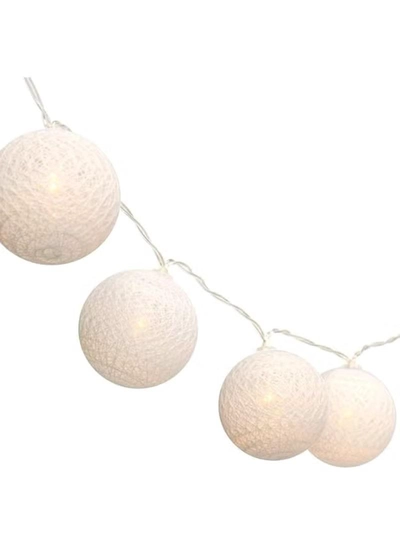 JIHAM Warm White Cotton Ball String Lights for Bedroom 3M / 9.84Ft 10 LED Cotton Ball Fairy Lights Battery Powered Cotton Ball Lights Indoor Outdoor Party Decoration LED Light-1