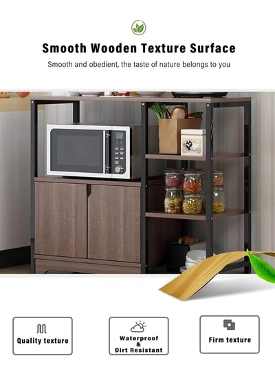DubaiGallery Kitchen Cabinet,Kitchen Shelf,Kitchen Counter Shelf, 4-Tier Microwave Oven Stand with Storage Cabinet,Multi-layer Kitchen Storage Rack for Spice,Utensils, Vegetable, Fruit-2
