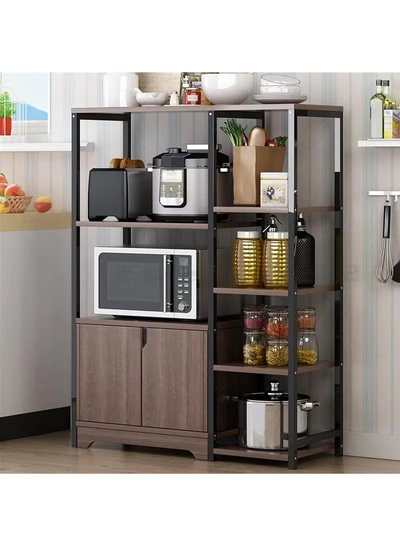DubaiGallery Kitchen Cabinet,Kitchen Shelf,Kitchen Counter Shelf, 4-Tier Microwave Oven Stand with Storage Cabinet,Multi-layer Kitchen Storage Rack for Spice,Utensils, Vegetable, Fruit-0