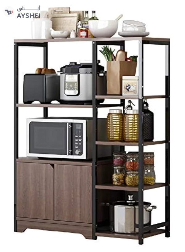DubaiGallery Kitchen Cabinet,Kitchen Shelf,Kitchen Counter Shelf, 4-Tier Microwave Oven Stand with Storage Cabinet,Multi-layer Kitchen Storage Rack for Spice,Utensils, Vegetable, Fruit