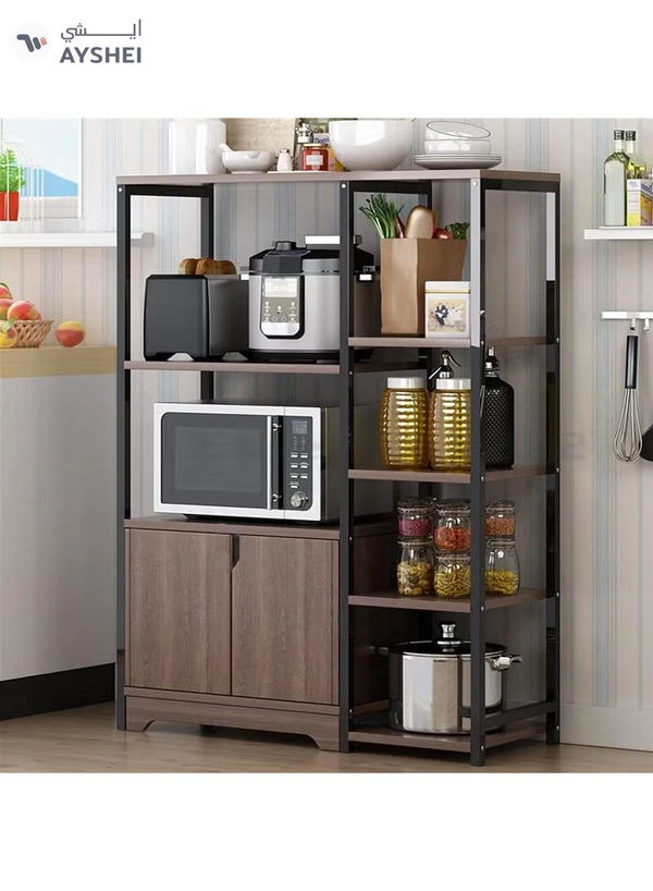 DubaiGallery Kitchen Cabinet,Kitchen Shelf,Kitchen Counter Shelf, 4-Tier Microwave Oven Stand with Storage Cabinet,Multi-layer Kitchen Storage Rack for Spice,Utensils, Vegetable, Fruit
