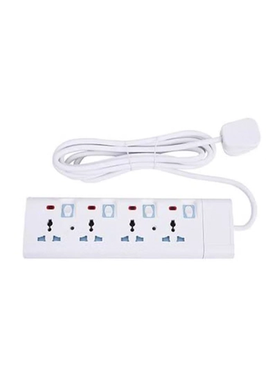 GEEPAS 4-Way Extension Socket White-0