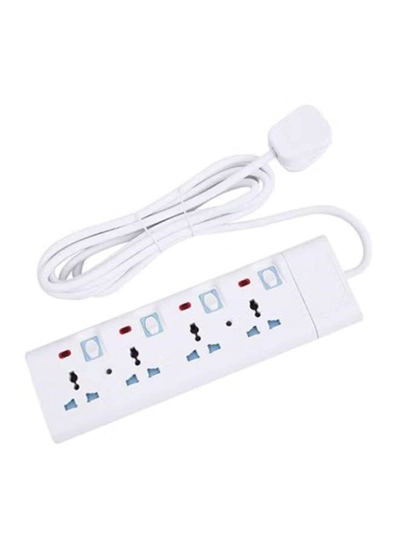 GEEPAS 4-Way Extension Socket White-2
