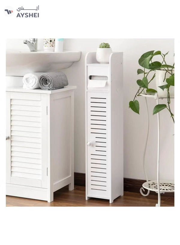 Eworld High-Quality PVC White Corner Floor Cabinet