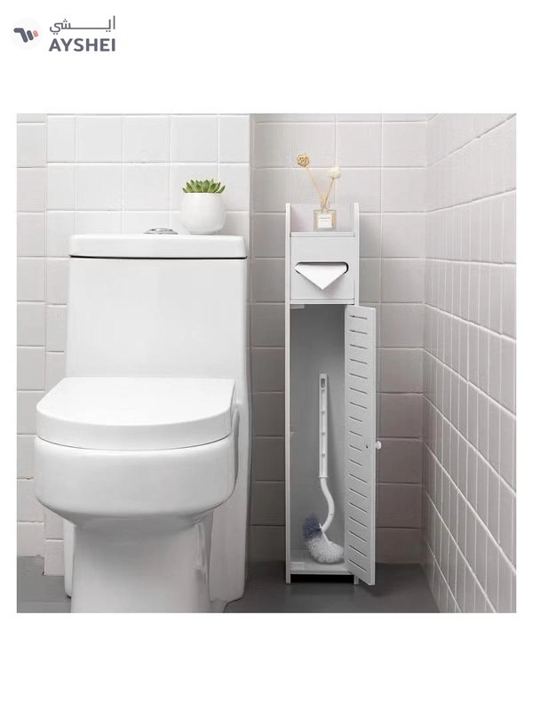 Eworld High-Quality PVC White Corner Floor Cabinet