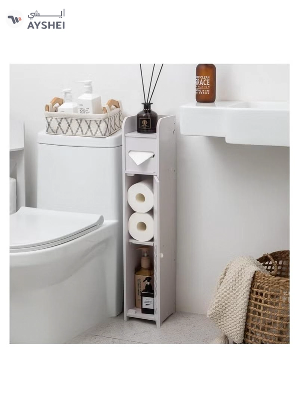 Eworld High-Quality PVC White Corner Floor Cabinet