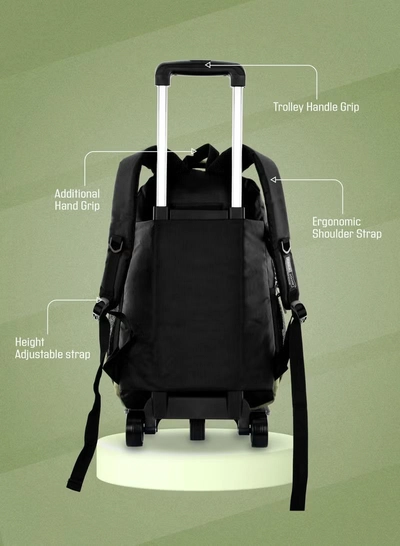 PARAJOHN 2 Wheel Trolley backpack 18 inches Green-3