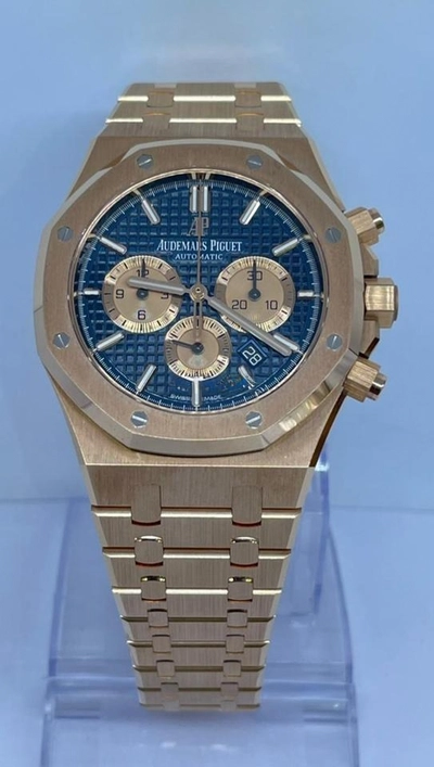 Audemars Piguet Royal Oak Chronograph | Full Gold with Blue Dial | Used (Very good) | Year of production 2020 (Approximation) | Original box | Original papers-0