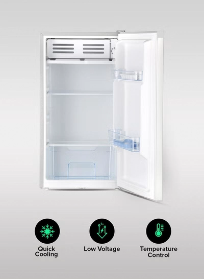 GEEPAS Defrost Mini Fridge 110L Capacity With Lamp, Door Lock & Key | Low Noise Design, Compact, Powerful Compressor, Energy Saving, Faster Cooling, Adjustable Thermostat GRF115SPEH Silver-4