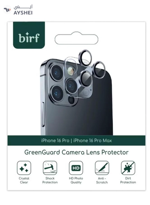 Generic Birf iPhone 16 series GreenGuard Camera Lens Protector