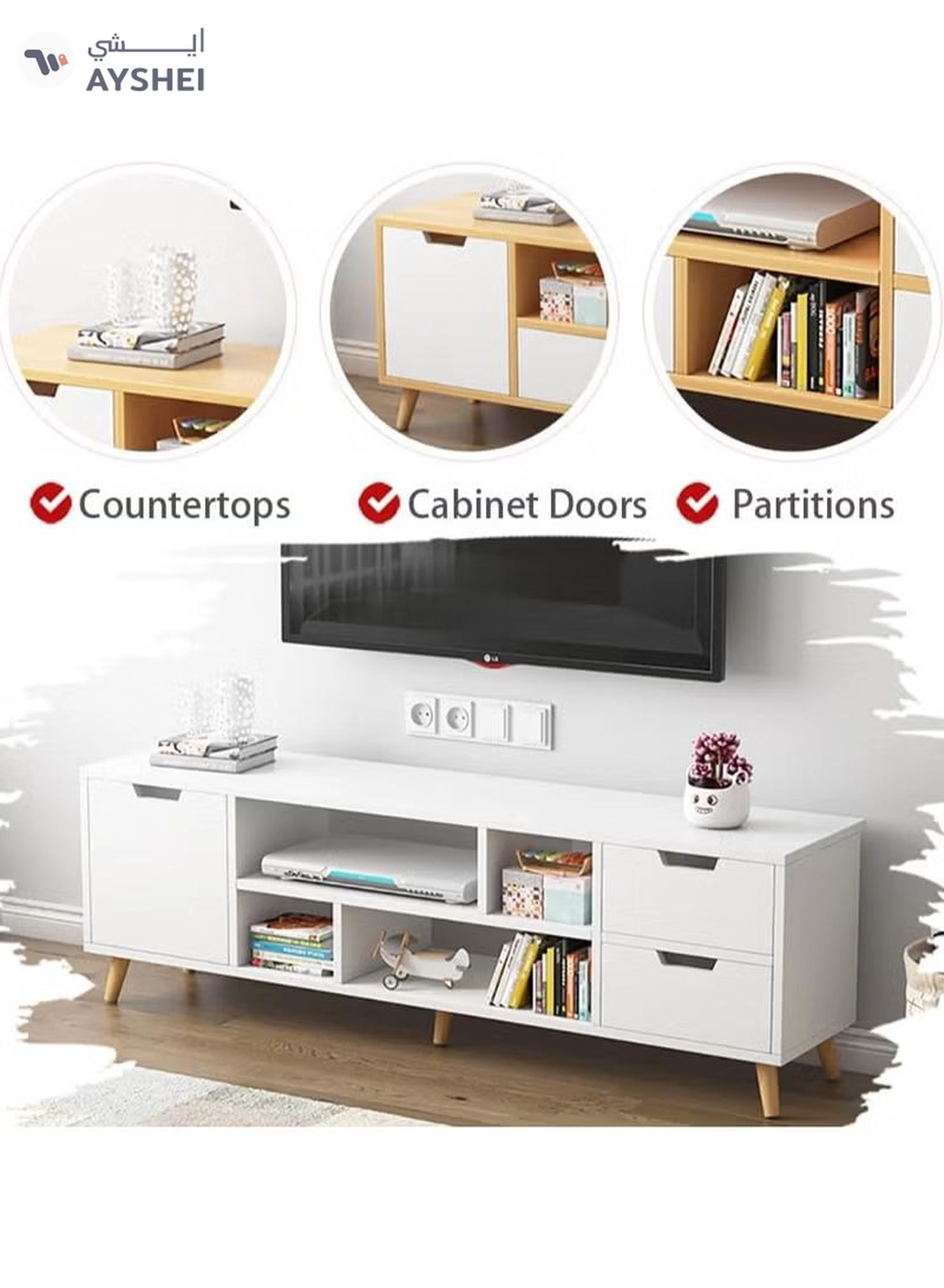 DubaiGallery Cabinet, modern TV cabinet, TV table storage rack, simple TV cabinet rack, modern TV cabinet with drawers, living room background storage cabinet-3-3