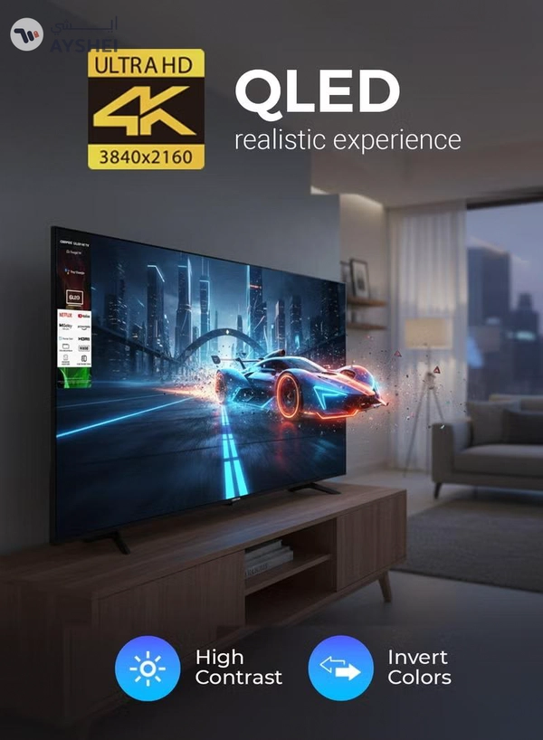 GEEPAS 65" 4K Ultra HD QLED Google TV | Sharp Picture with Sleek Design, with Built-in Apps | Dolby Audio, HDMI & USB Connectivity | Voice Remote with Google Cast | GLED6565GTQLD