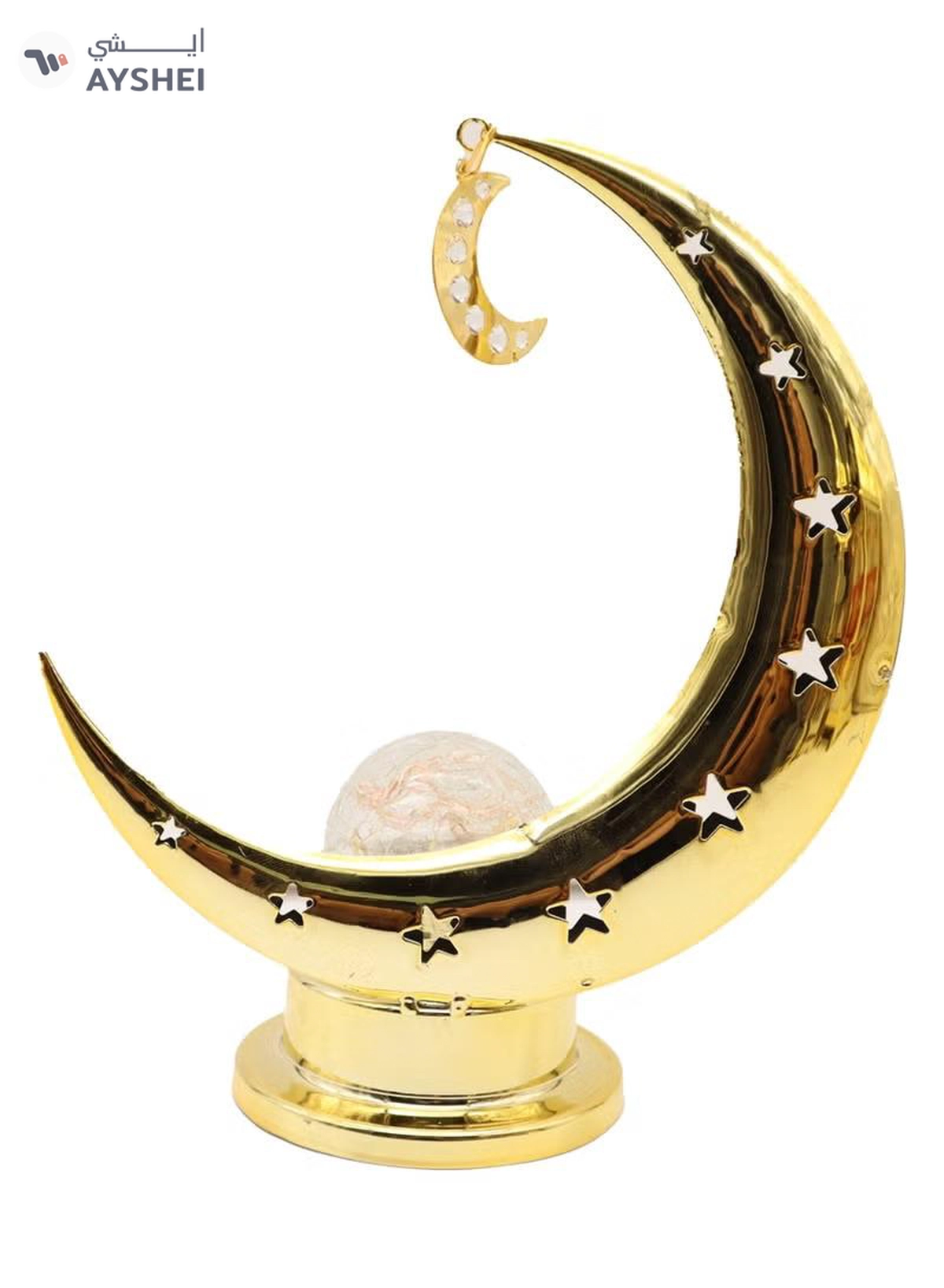 Yuwell Moon Lamp Led Iron Moon Lamp Ball Lamp Muslim Festival Decorative Lamp Bedroom Table Lamp For Ramadan And Eid Decoration Light-2-2