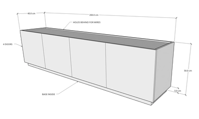 Egde TV Unit, 200 cms, Veneer-0