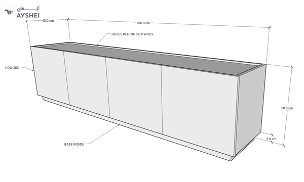 Egde TV Unit, 200 cms, Veneer
