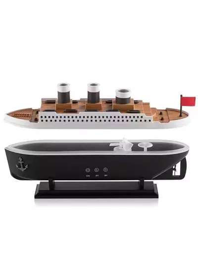 Titanic Ship Humidifier & Aromatherapy Diffuser, Ultrasonic Cool Mist Diffuser with Remote Control, Multi-Color LED Lights, Dual Mist Modes, Elegant Black Design for Home & Office (250ml)-6