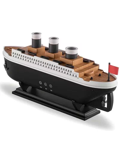 Titanic Ship Humidifier & Aromatherapy Diffuser, Ultrasonic Cool Mist Diffuser with Remote Control, Multi-Color LED Lights, Dual Mist Modes, Elegant Black Design for Home & Office (250ml)-8