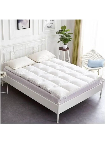 Kunzita Two Layers Microfiber Mattress Topper 7 cm With Rubber Frame Microfiber White 200x100cm-0