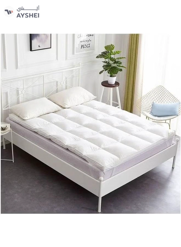 Kunzita Two Layers Microfiber Mattress Topper 7 cm With Rubber Frame Microfiber White 200x100cm