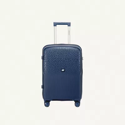 British Tourister 3 Piece Polyproplene Hard Side Spinner Luggage Trolley Set 20/24/28 Inch - Navy Blue-1