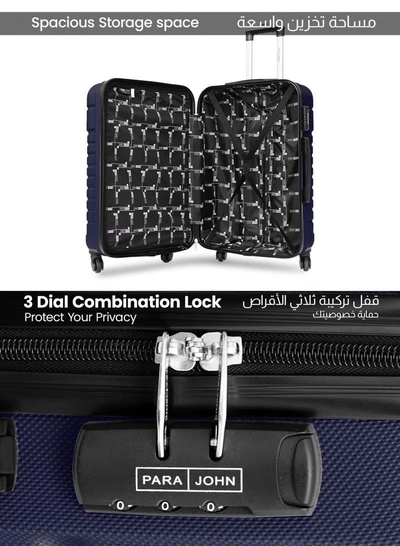 PARAJOHN Prime 3-Piece ABS Hardshell Spinner Luggage Set | Lightweight 20/24/28 Inch Travel Trolley Suitcase – Navy-7