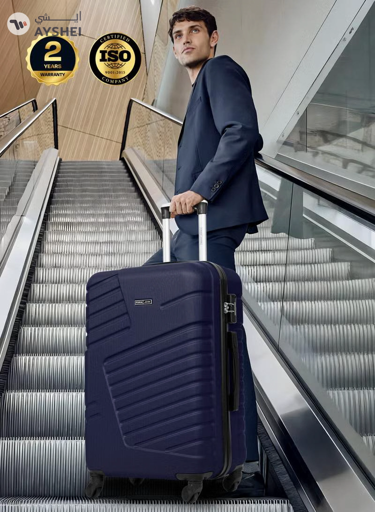 PARAJOHN Prime 3-Piece ABS Hardshell Spinner Luggage Set | Lightweight 20/24/28 Inch Travel Trolley Suitcase – Navy-6-6