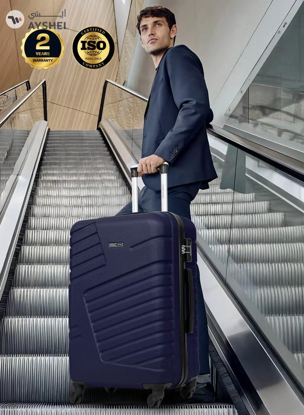 PARAJOHN Prime 3-Piece ABS Hardshell Spinner Luggage Set | Lightweight 20/24/28 Inch Travel Trolley Suitcase – Navy
