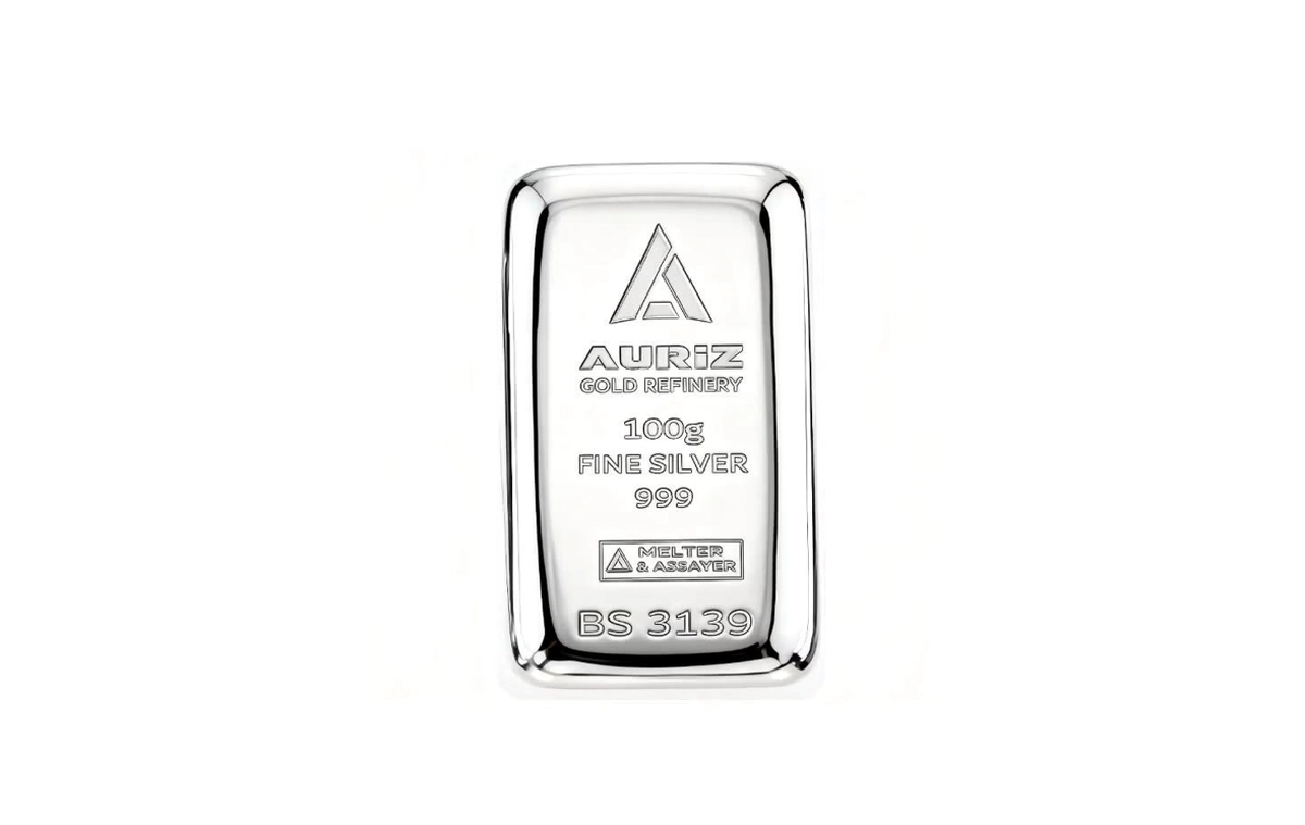 Auriz Minting 100GM Pure Silver Bar 999 - 100 Grams-0-0