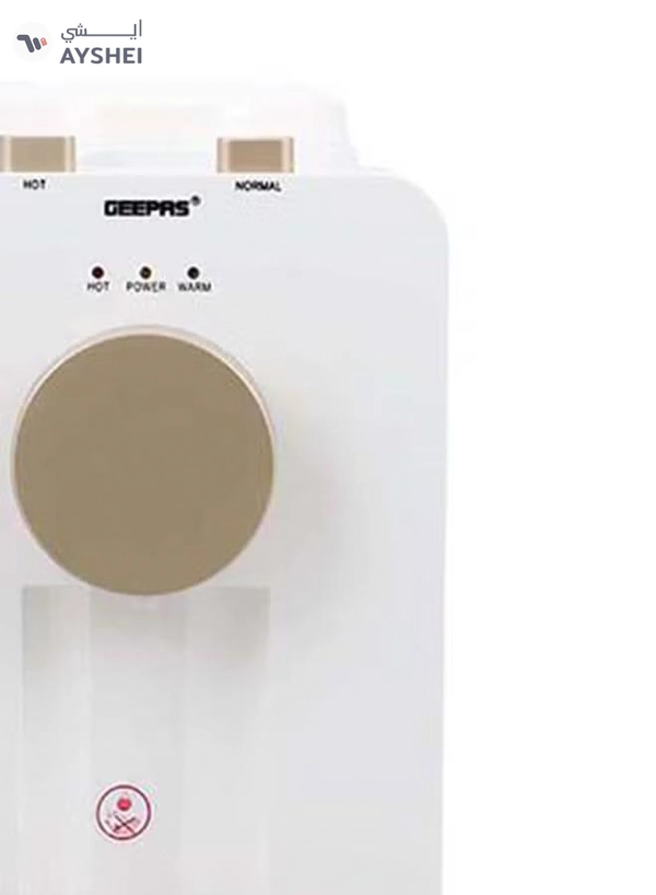 GEEPAS Hot & Normal Water Dispenser - Stainless Steel Tank Top Loading with 2 Taps Ideal for Home/Office/Shop & More GWD17032 White