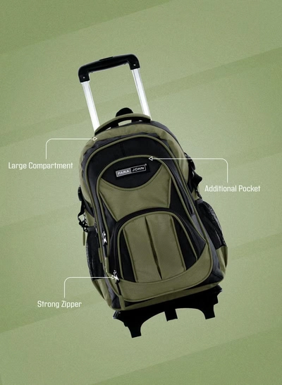 PARAJOHN 2 Wheel Trolley backpack 20 inches Green-1