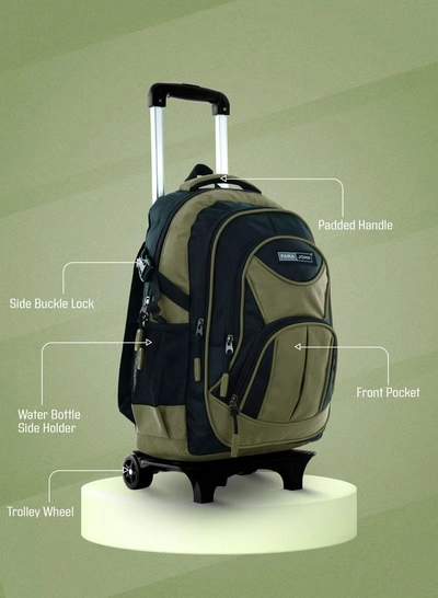 PARAJOHN 2 Wheel Trolley backpack 20 inches Green-2
