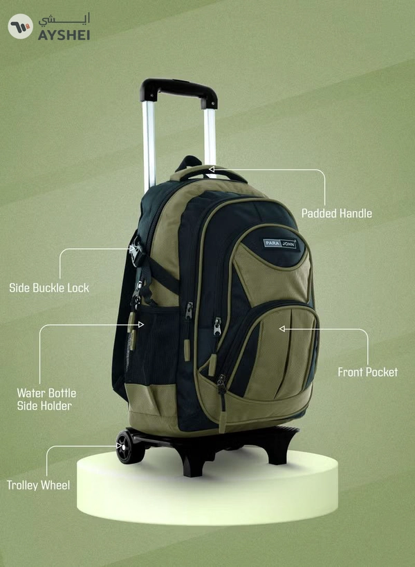 PARAJOHN 2 Wheel Trolley backpack 20 inches Green